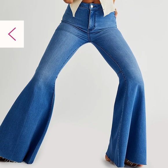 Free People We The Free Just Float On Bell Bottom Flare Jeans 70s Retro inspired - Picture 9 of 9